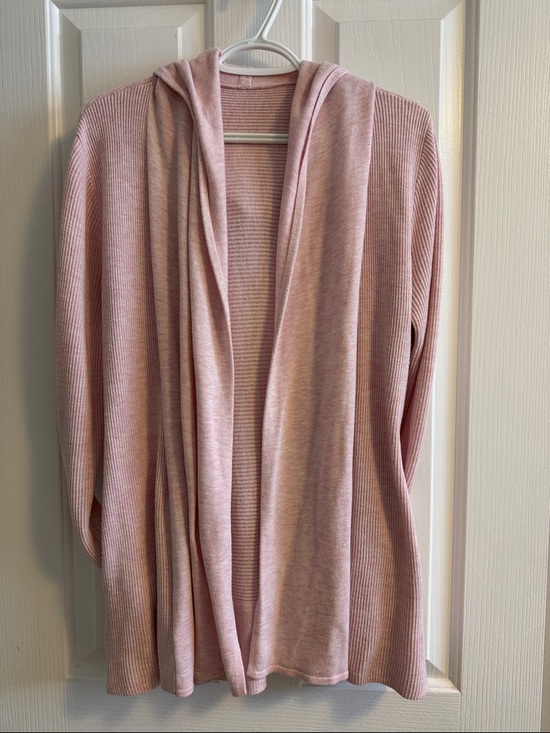 lululemon athletica Sweaters - Lululemon Light Pink Women's Hooded Open-Front Sweater Cardigan with pockets